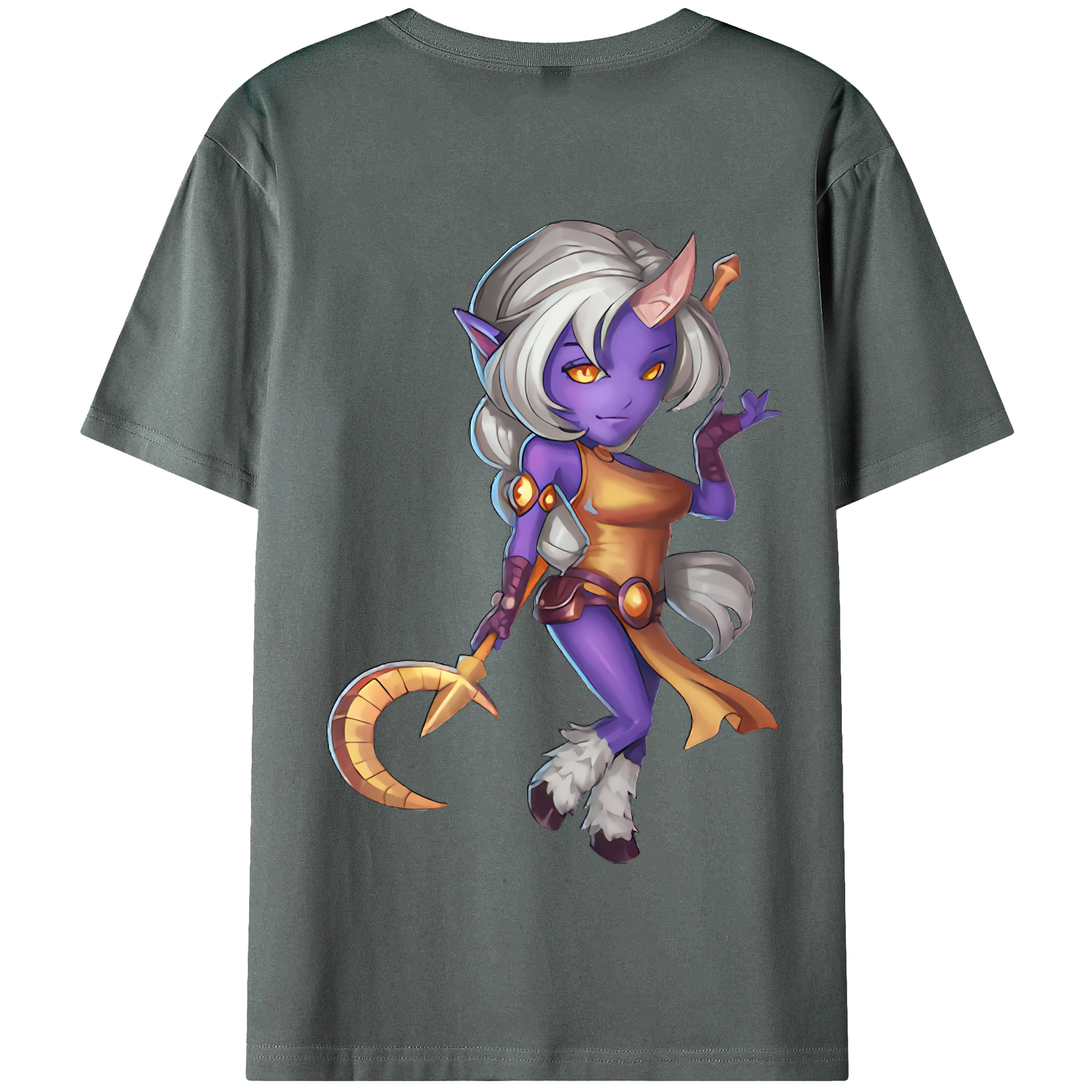 （画像用） リーグ・オブ・レジェンド League of Legends LOL 綿100％半袖Tシャツ（背面プリント）